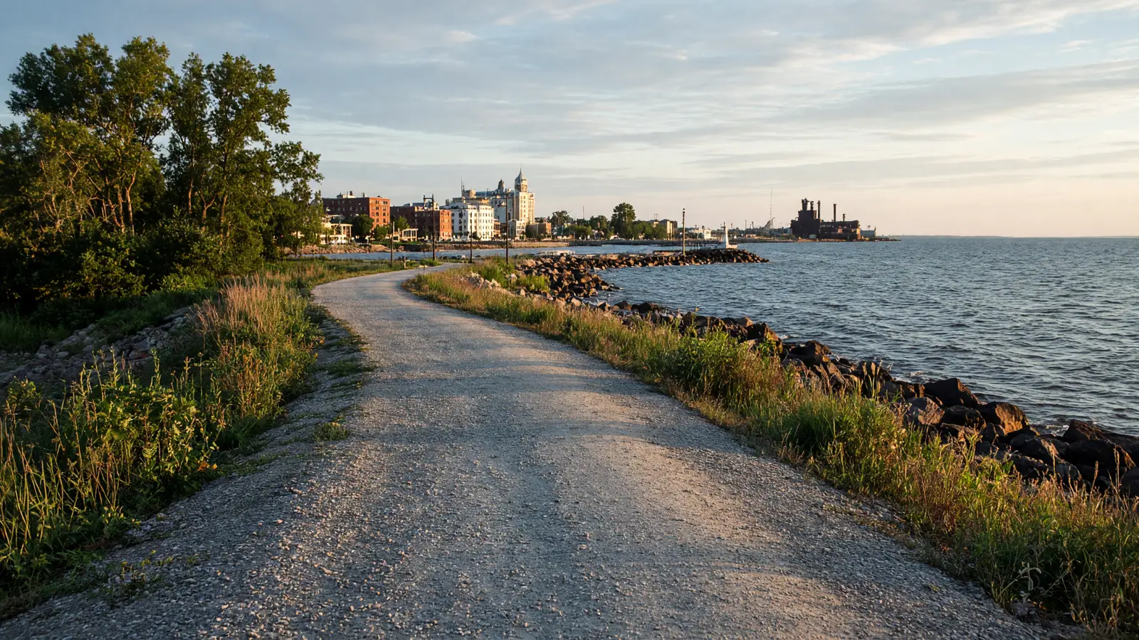 Empty outdoor trail landscape in Marquette County, Michigan
