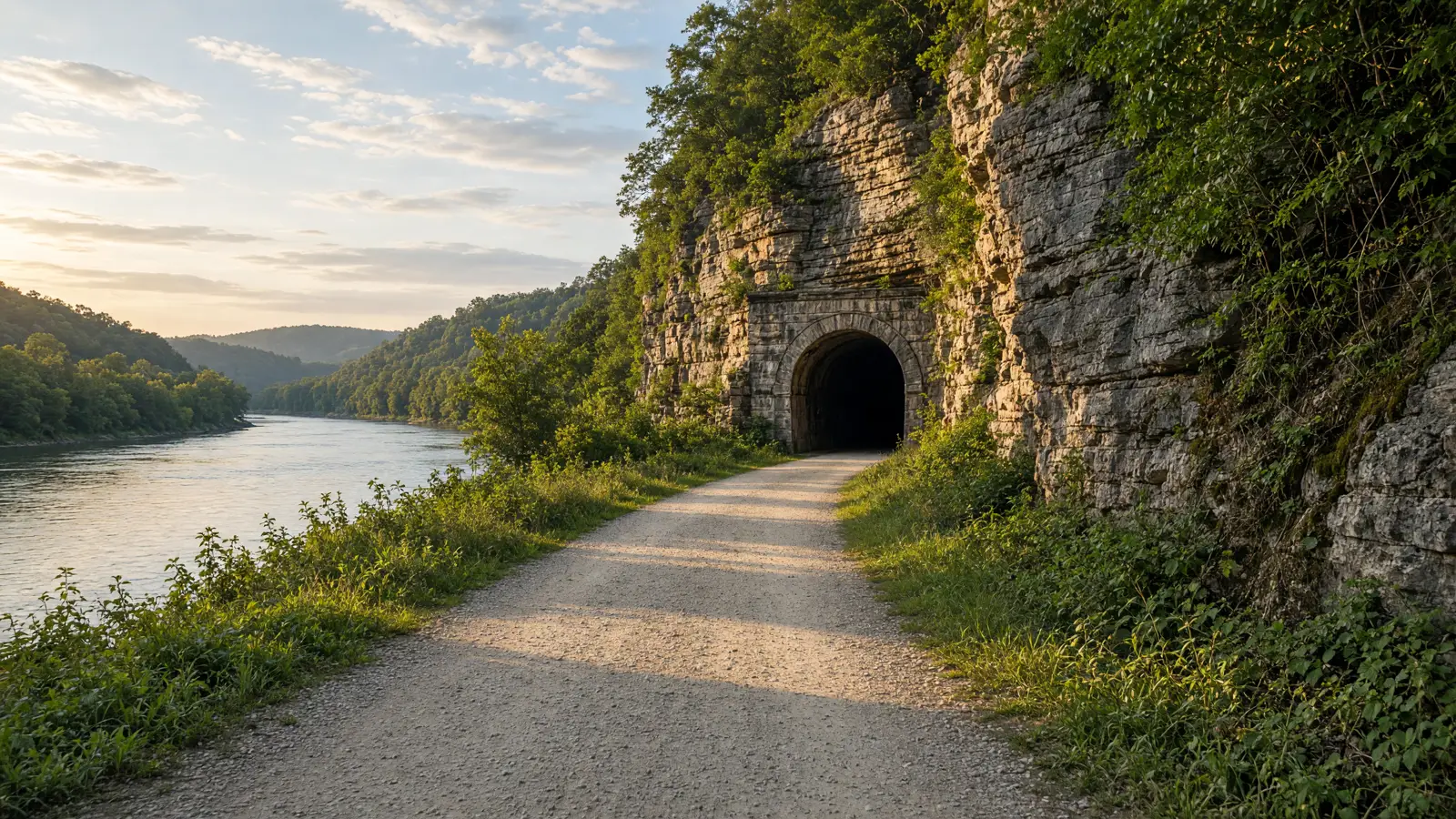 Empty outdoor trail landscape in Boone County, Missouri