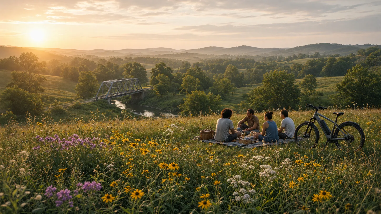 Scene in Henry County, Missouri — golden meadow