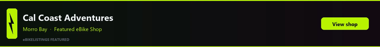 Featured local eBike shop banner: Cal Coast Adventures