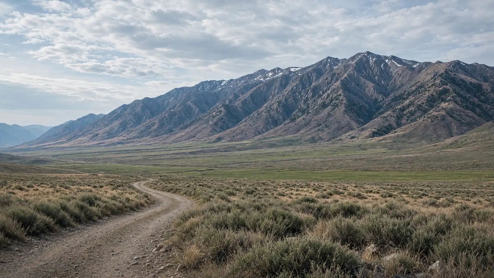 Carson Valley ranch floor and Sierra wall near Genoa, Douglas County, Nevada