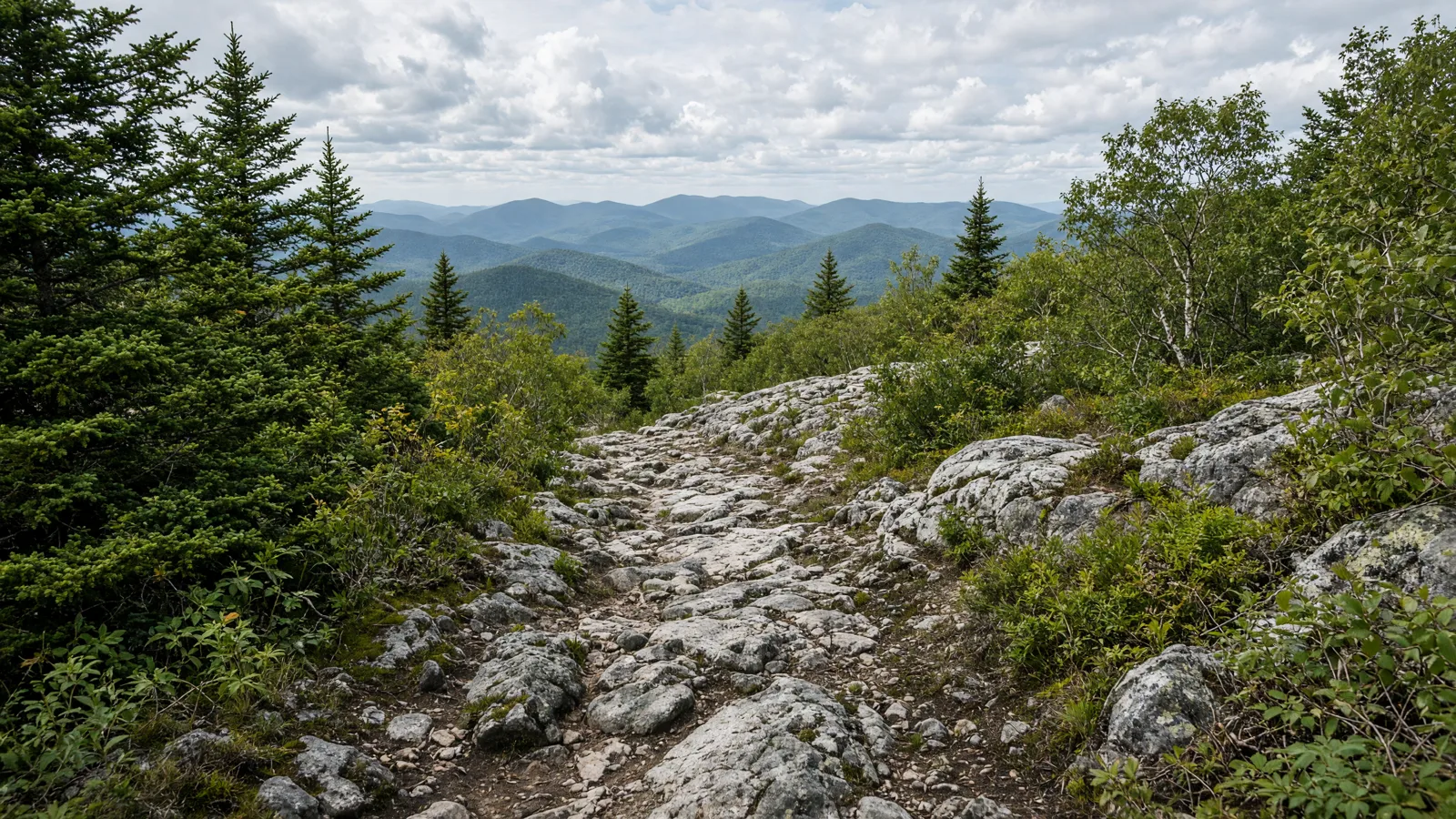Empty outdoor trail landscape in Rockingham County, New Hampshire