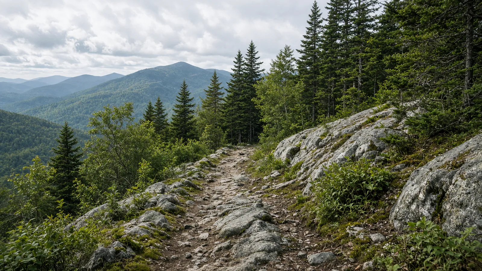 Empty outdoor trail landscape in Strafford County, New Hampshire