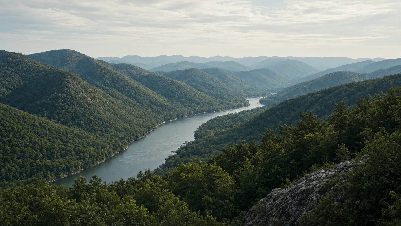 Delaware Water Gap forested ridges and river, New Jersey