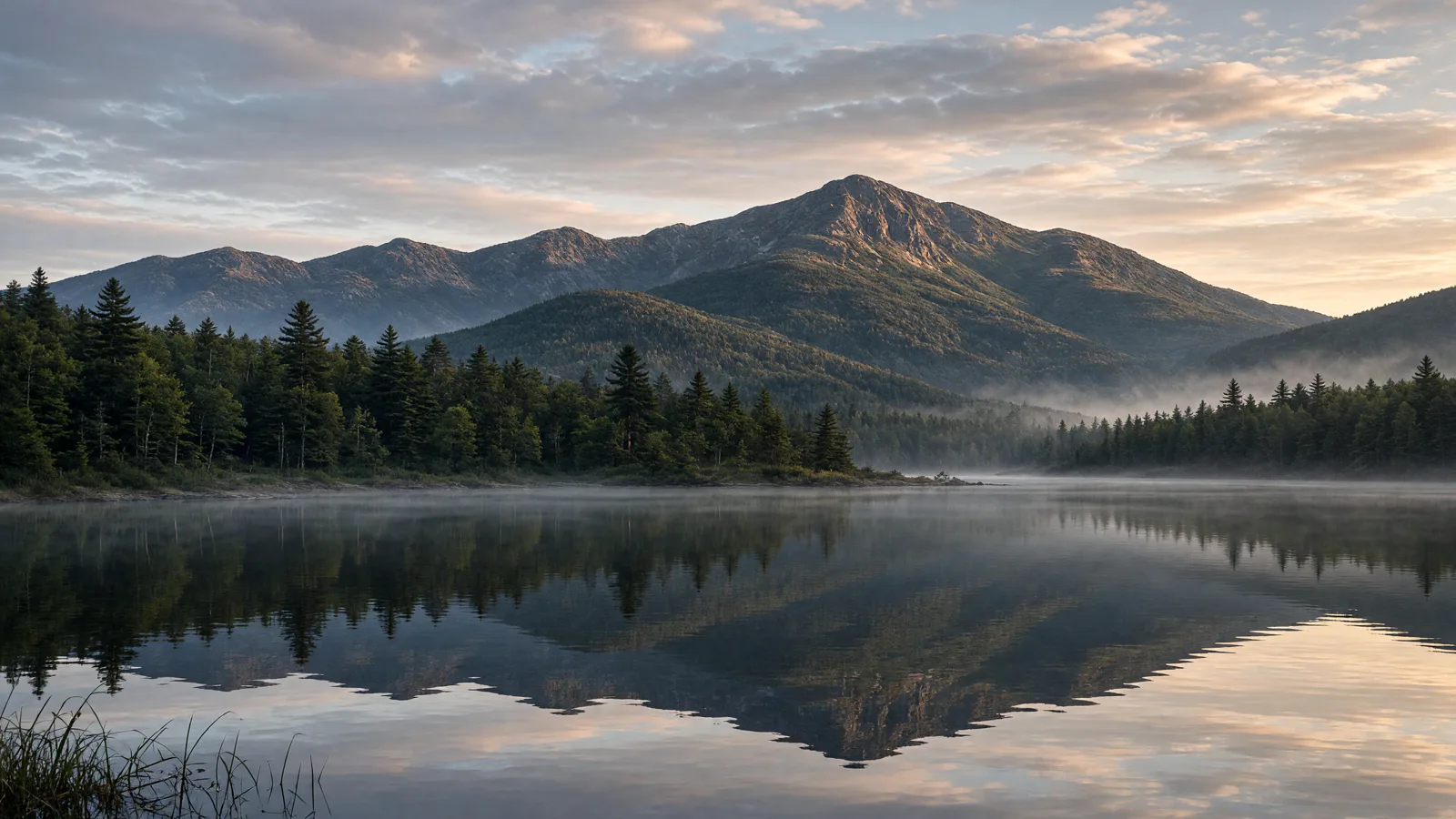 Adirondack High Peaks lake reflection at dawn, New York