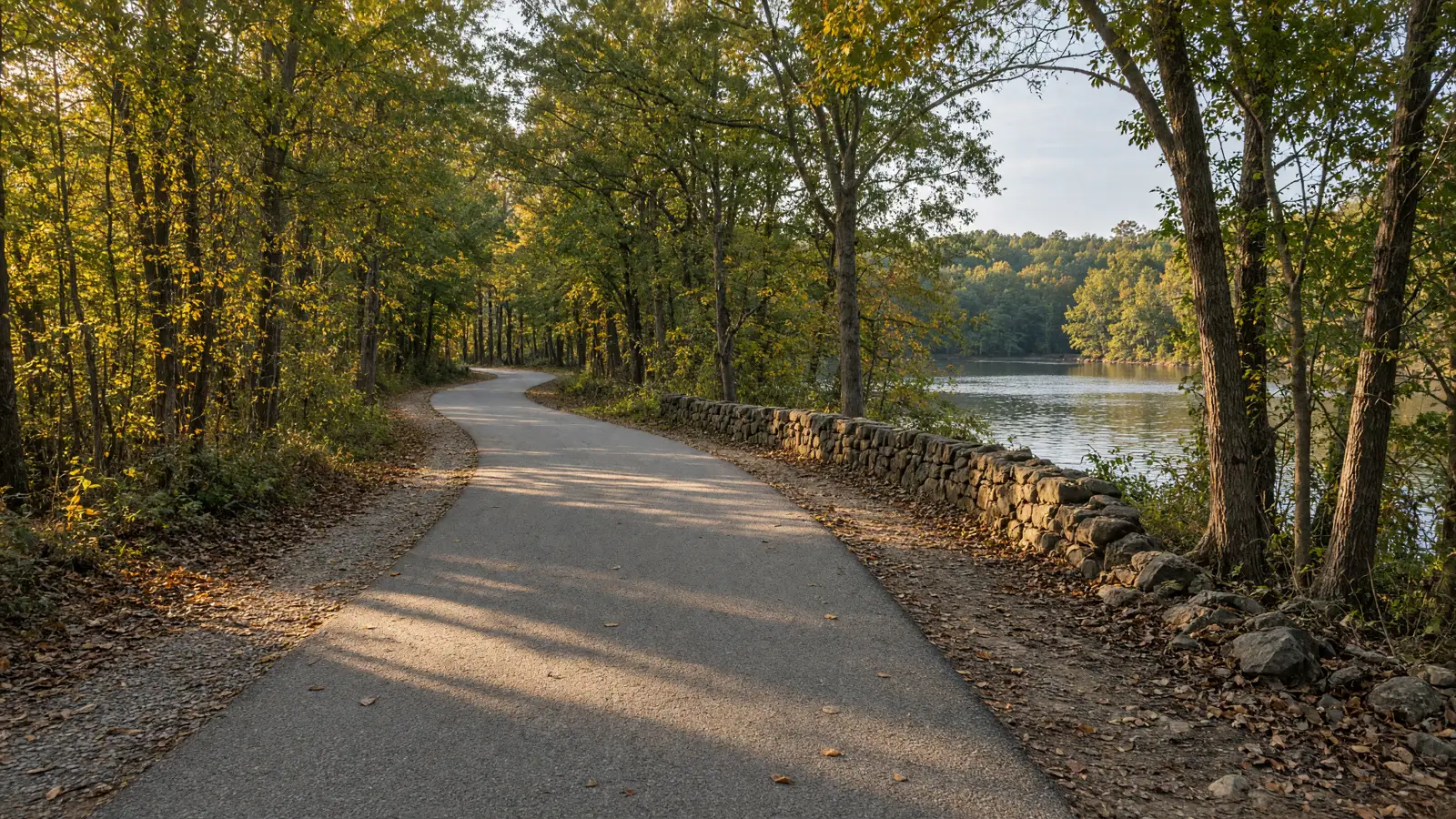 Empty outdoor trail landscape in Westchester County, New York