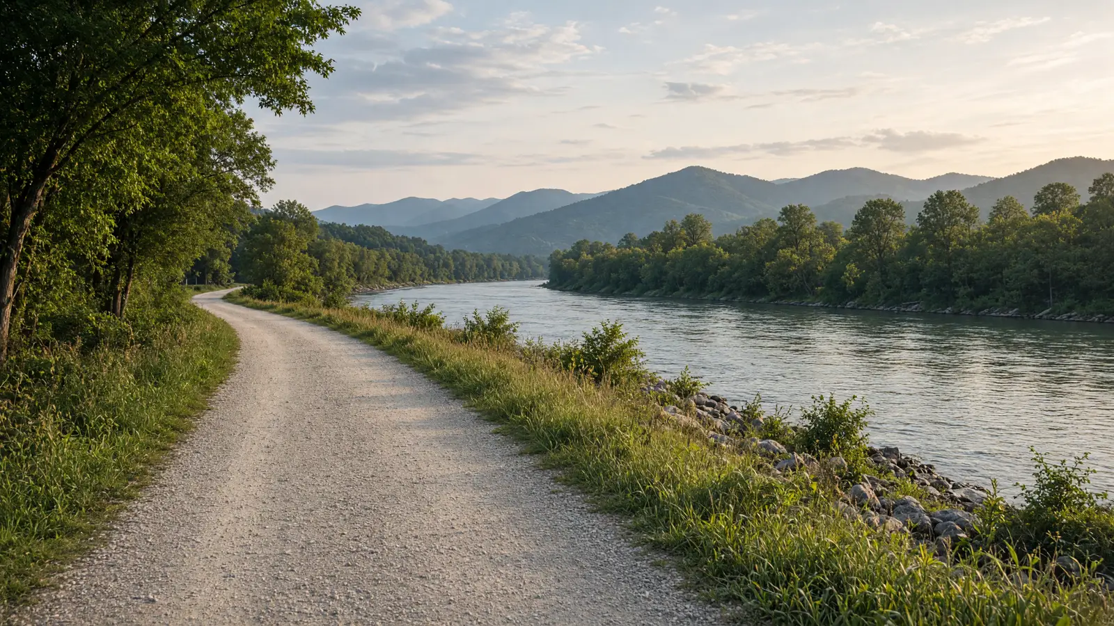 Empty outdoor trail landscape in Buncombe County, North Carolina
