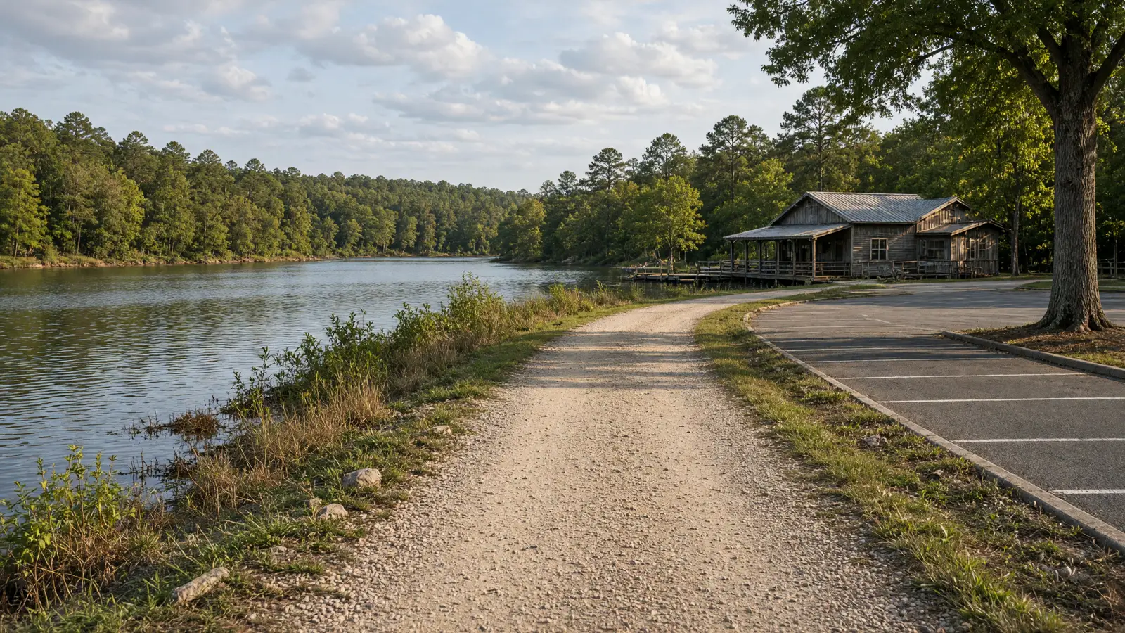Empty outdoor trail landscape in Forsyth County, North Carolina