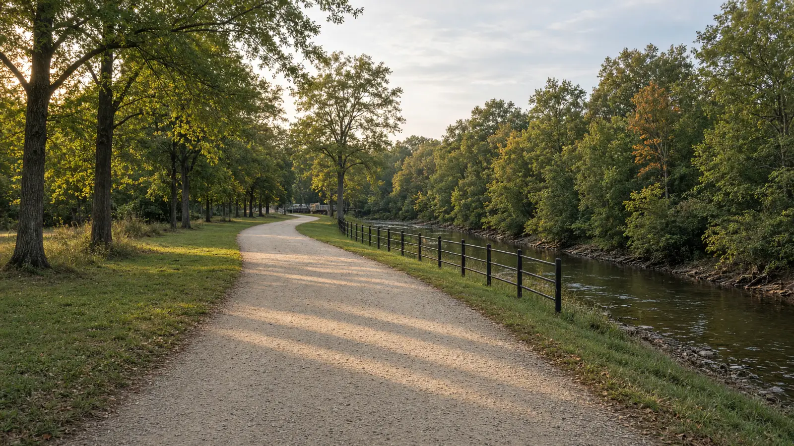 Empty outdoor trail landscape in Guilford County, North Carolina