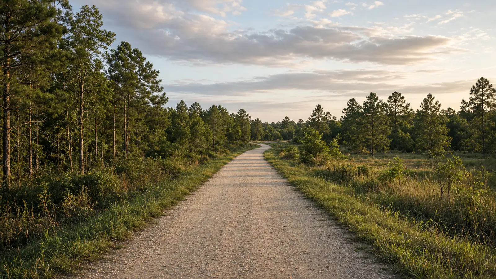 Empty outdoor trail landscape in Wake County, North Carolina