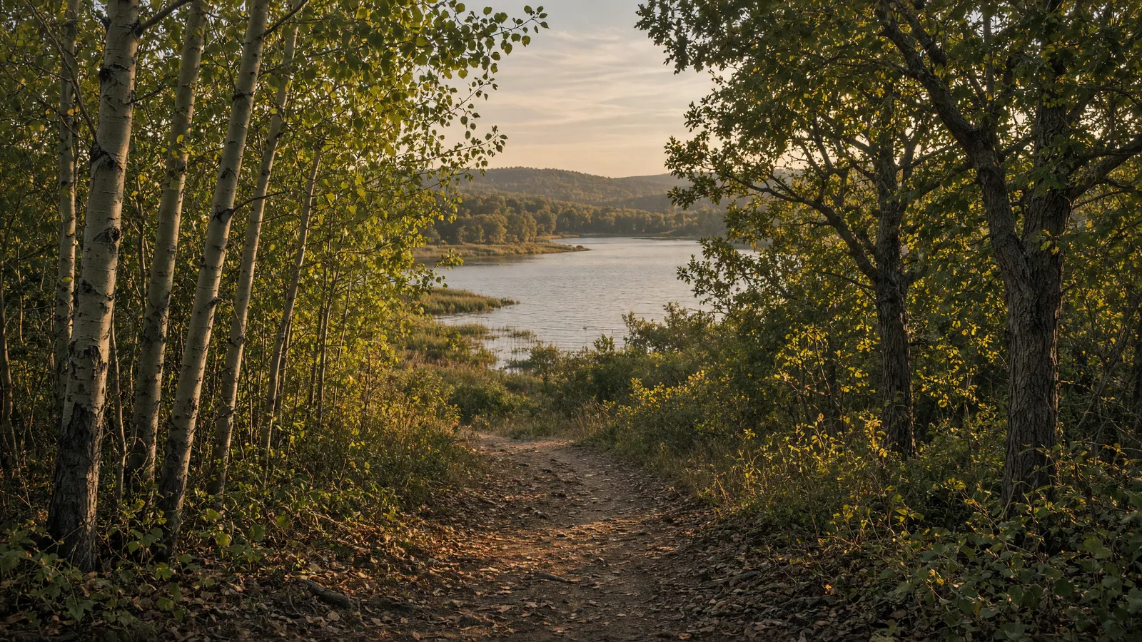 Empty Turtle Mountains aspen path, Bottineau County, North Dakota