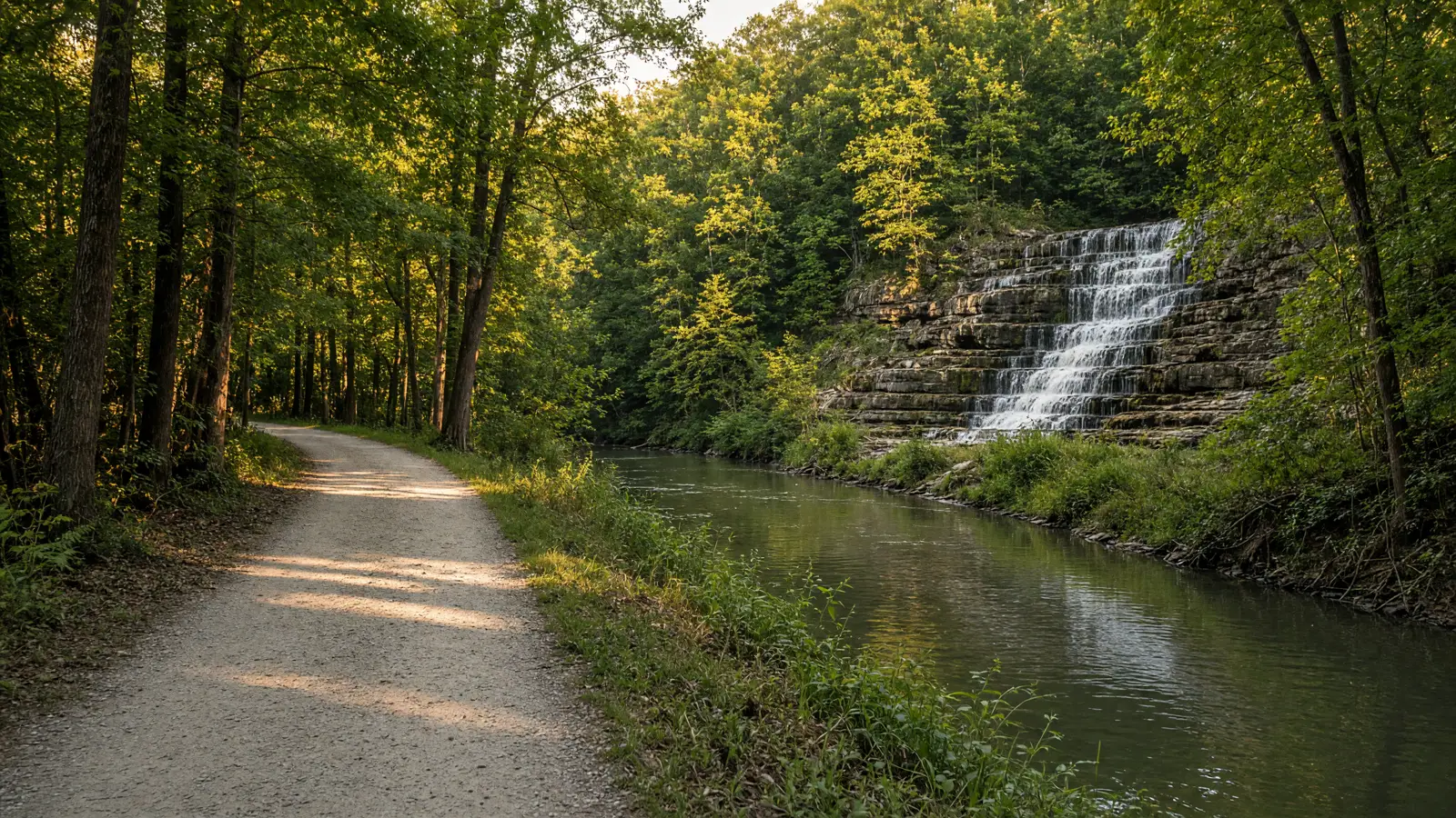 Empty outdoor trail landscape in Cuyahoga County, Ohio