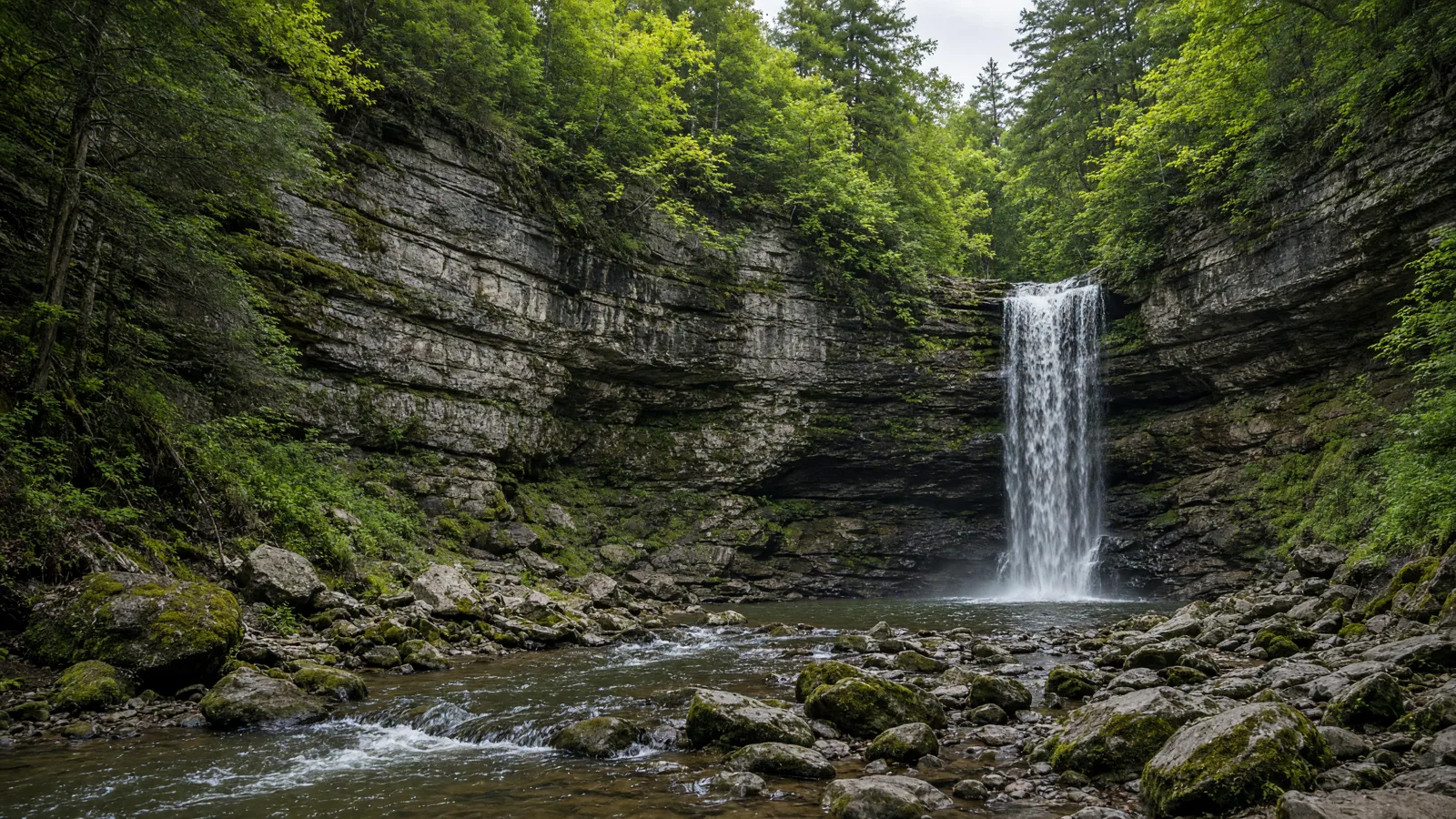 Hocking Hills sandstone gorge and forest, Ohio