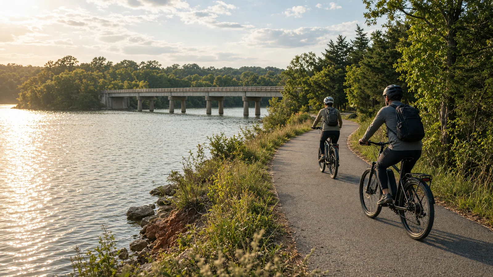 Scene in Delaware County, Oklahoma — lakeside ride