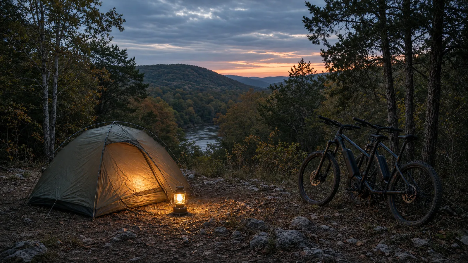 Scene in Mayes County, Oklahoma — camping ridge