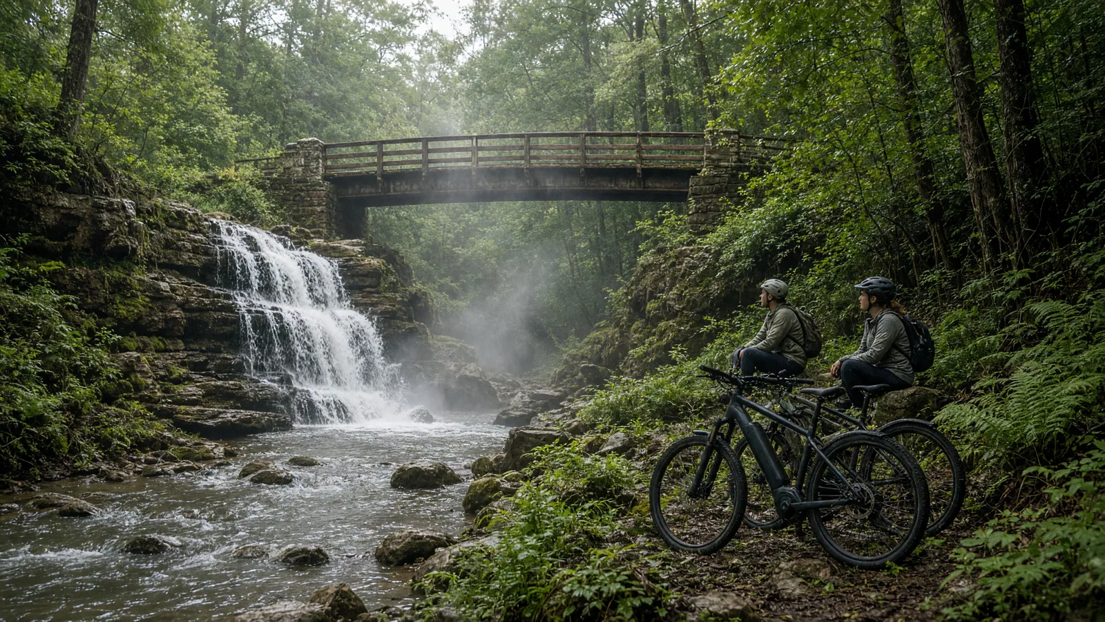 Scene in Pittsburg County, Oklahoma — waterfall hike