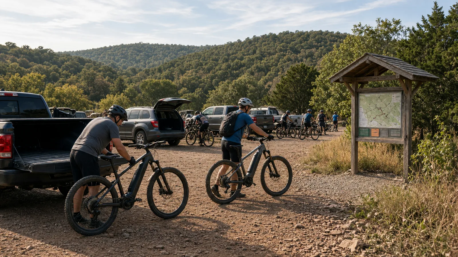 Scene in Pottawatomie County, Oklahoma — trailhead hub