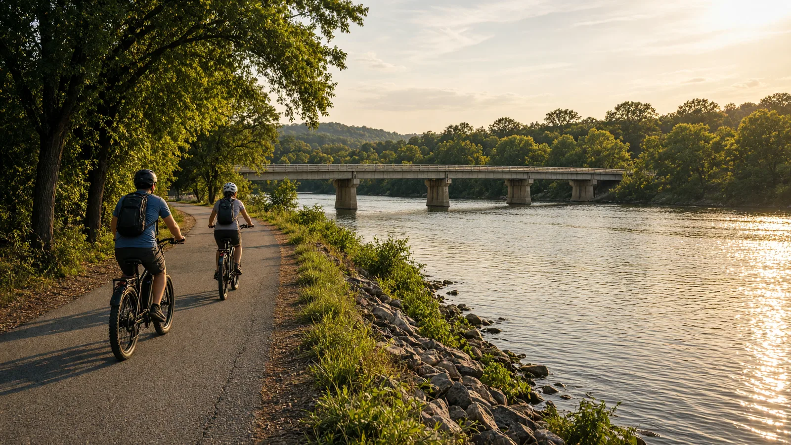 Scene in Sequoyah County, Oklahoma — lakeside ride