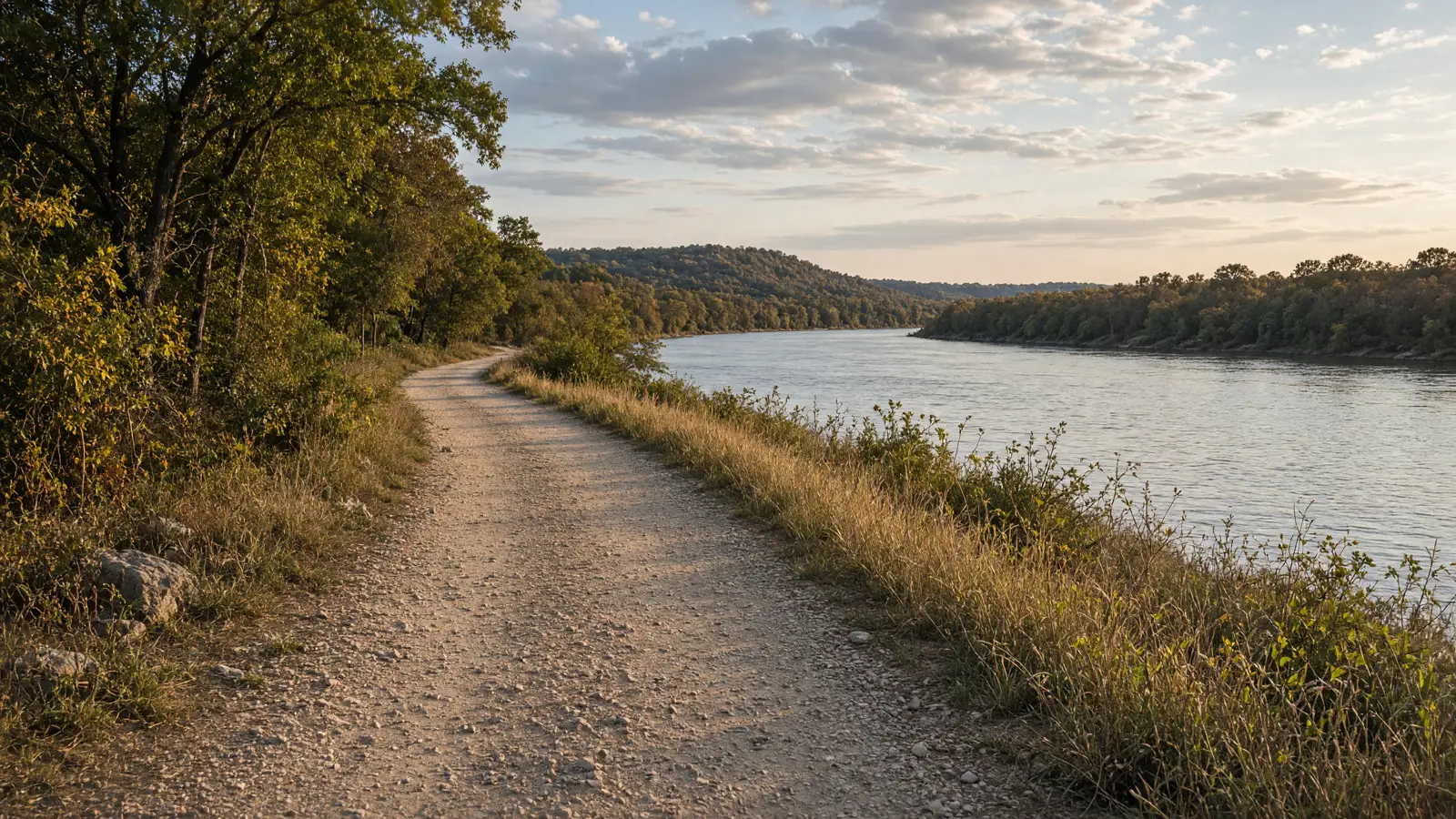 Empty outdoor trail landscape in Tulsa County, Oklahoma
