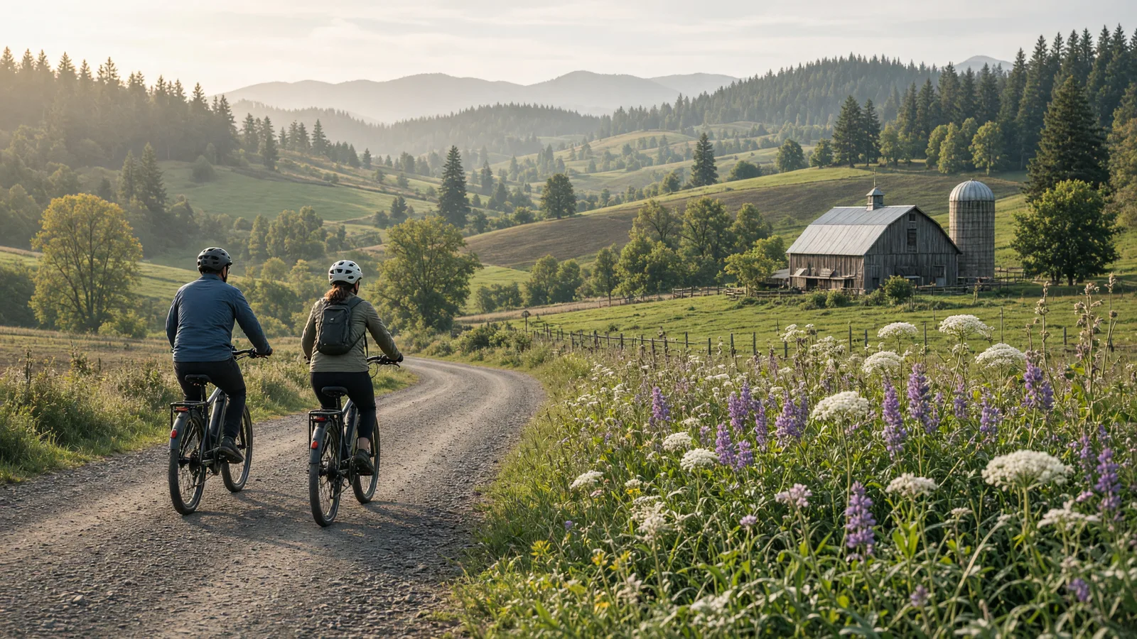 Scene in Clackamas County, Oregon — farm road