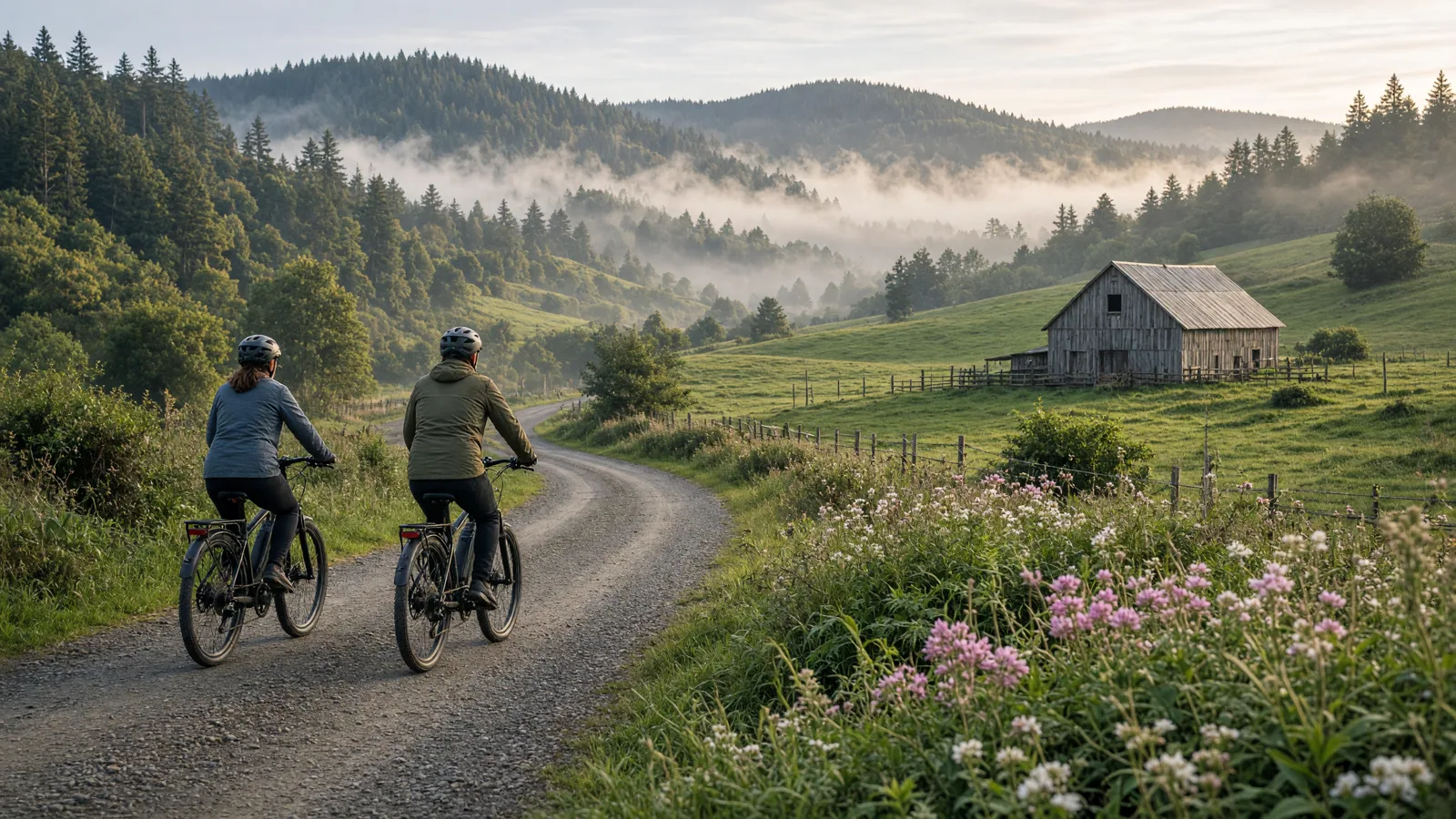 Scene in Clatsop County, Oregon — farm road
