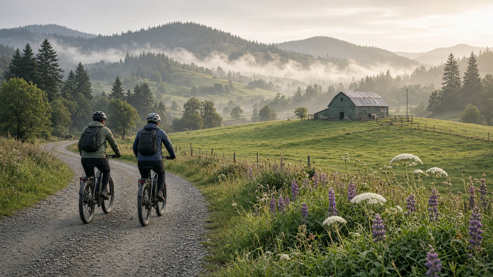 Scene in Coos County, Oregon — farm road