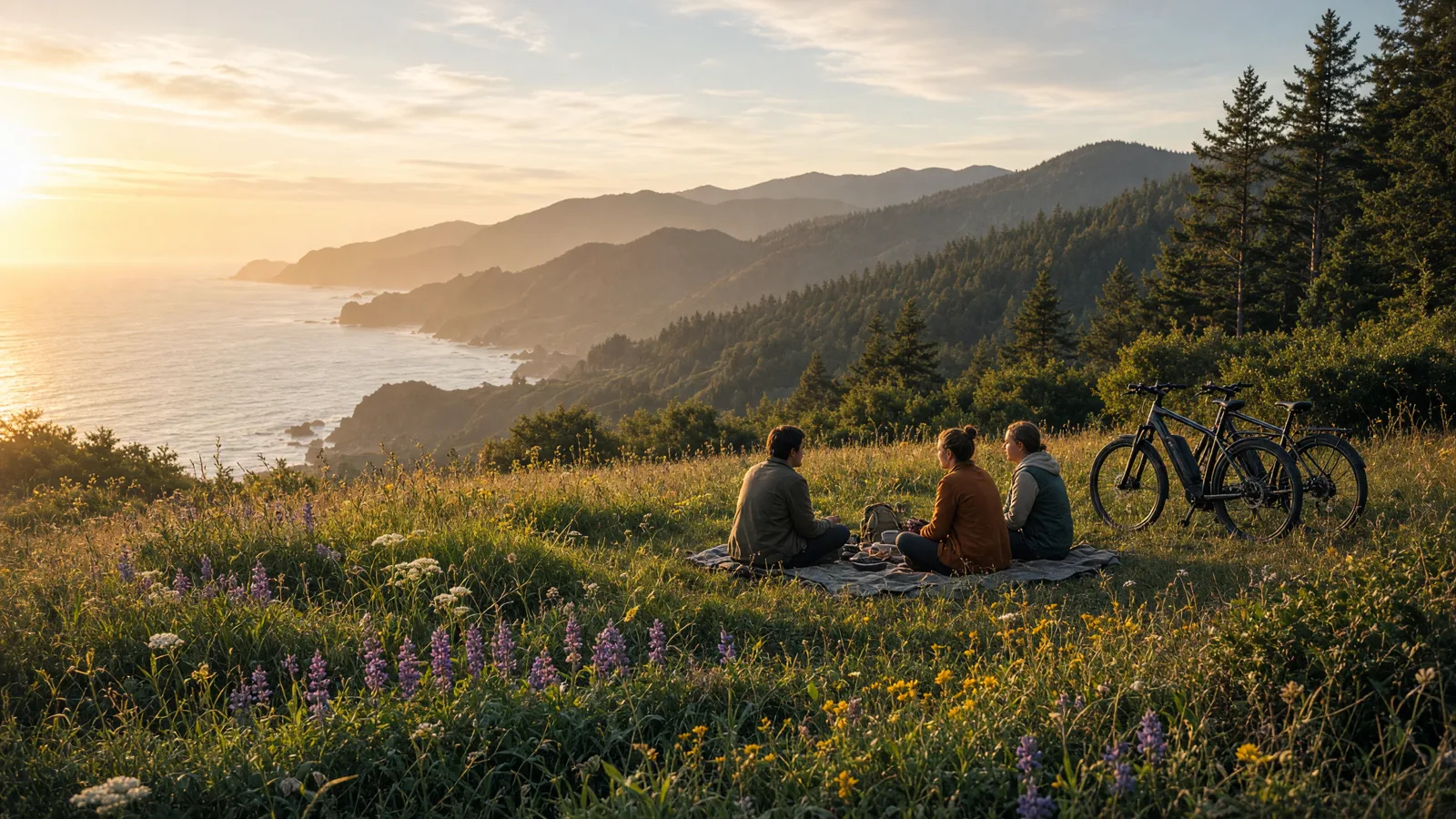 Scene in Curry County, Oregon — golden meadow