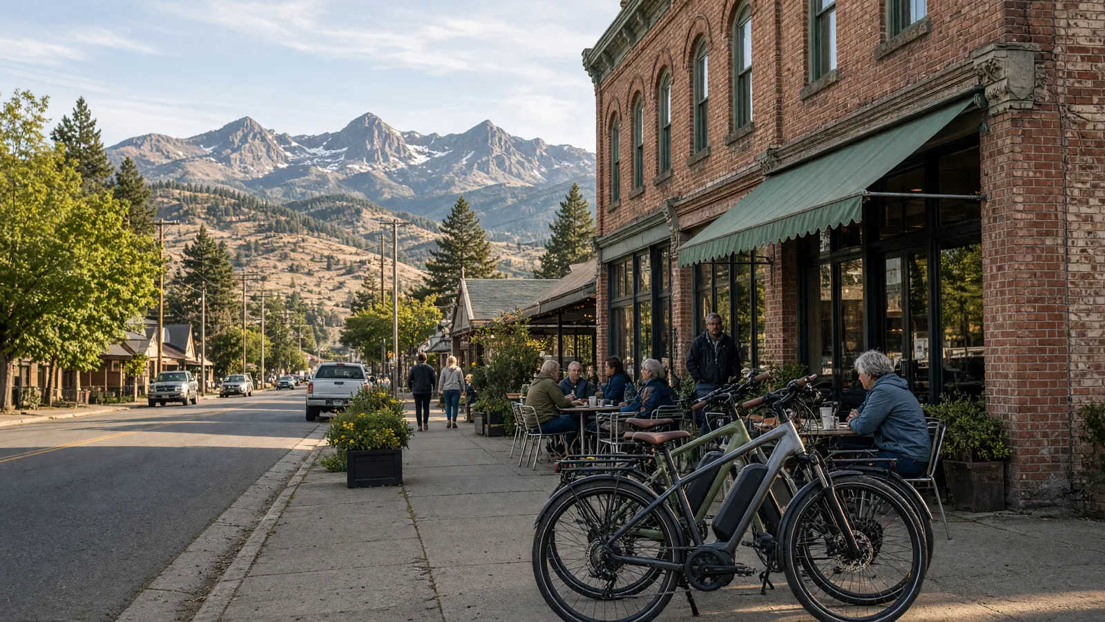 Scene in Wallowa County, Oregon — downtown main