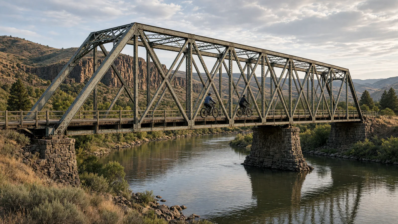 Scene in Wasco County, Oregon — bridge crossing