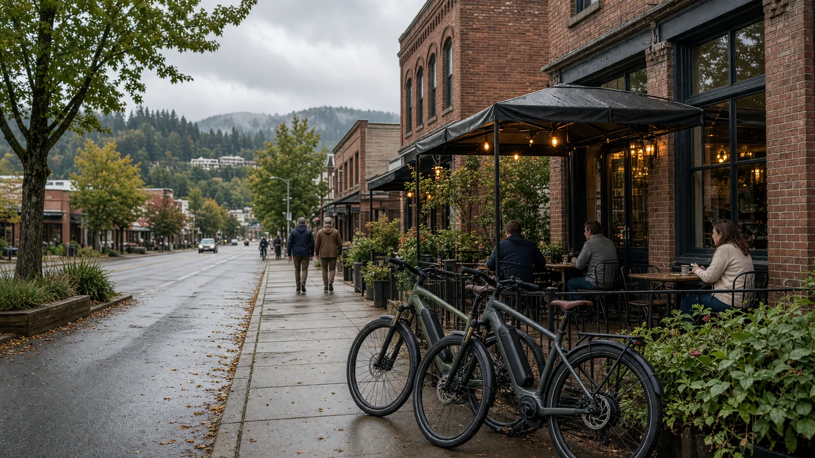Scene in Washington County, Oregon — downtown main