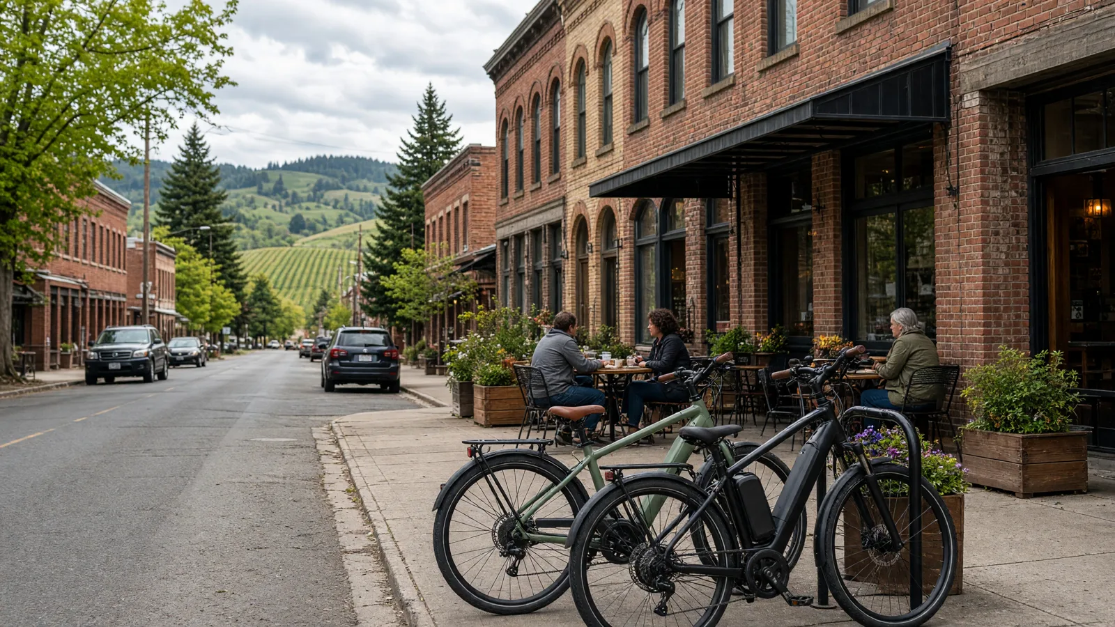 Scene in Yamhill County, Oregon — downtown main