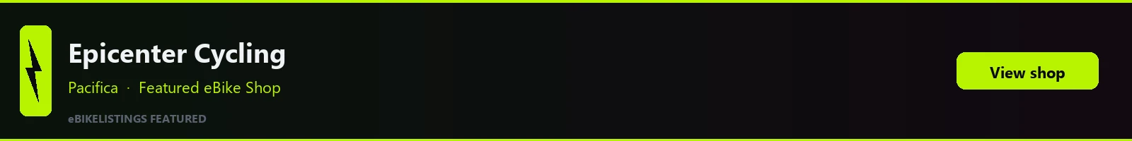 Featured local eBike shop banner: Epicenter Cycling