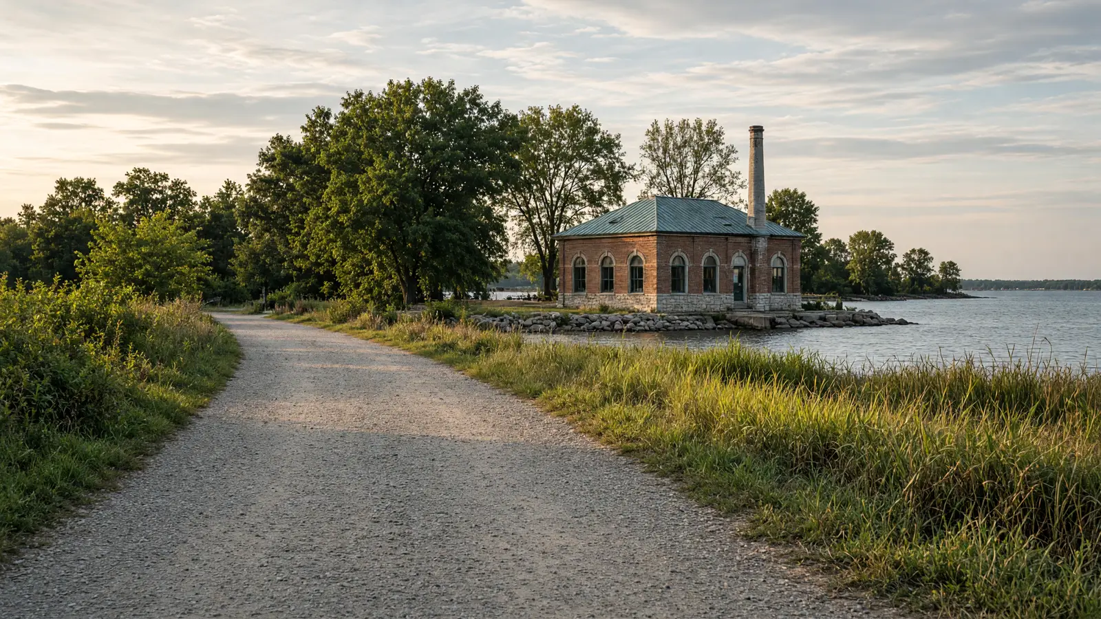 Empty outdoor trail landscape in Erie County, Pennsylvania