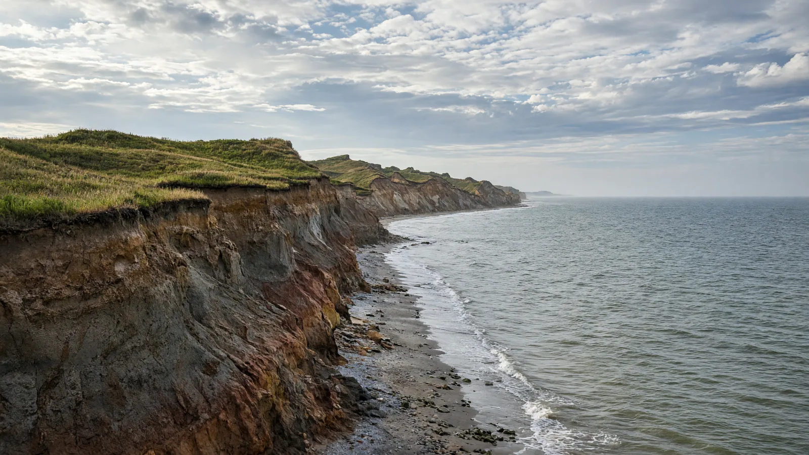 Block Island Mohegan Bluffs above the Atlantic, Rhode Island
