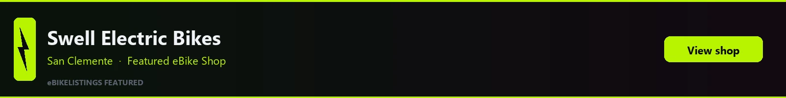 Featured local eBike shop banner: Swell Electric Bikes