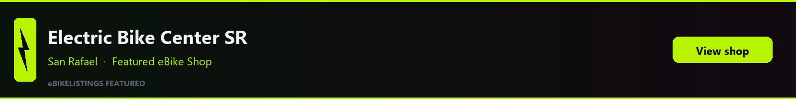 Featured local eBike shop banner: Electric Bike Center San Rafael