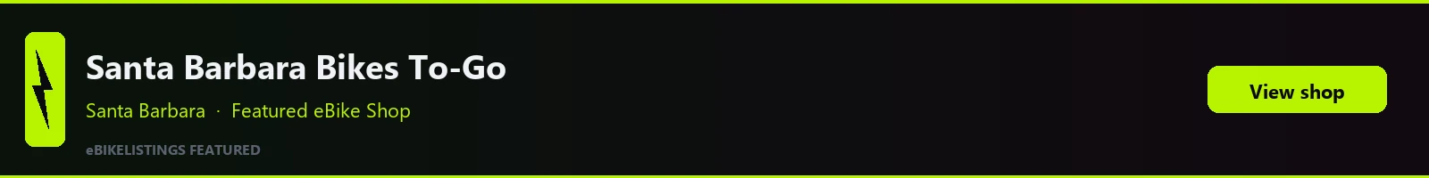 Featured local eBike shop banner: Santa Barbara Bikes To-Go