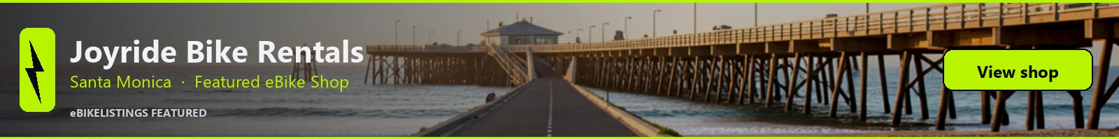Featured local eBike shop banner: Joyride - Bike Rentals & Tours