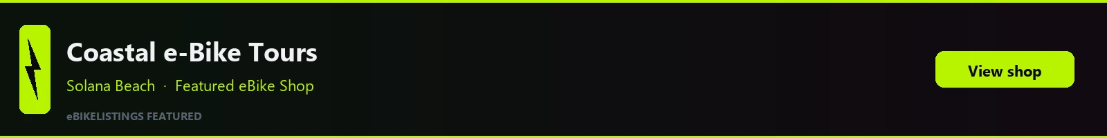 Featured local eBike shop banner: Coastal e-Bike Tours & Rentals