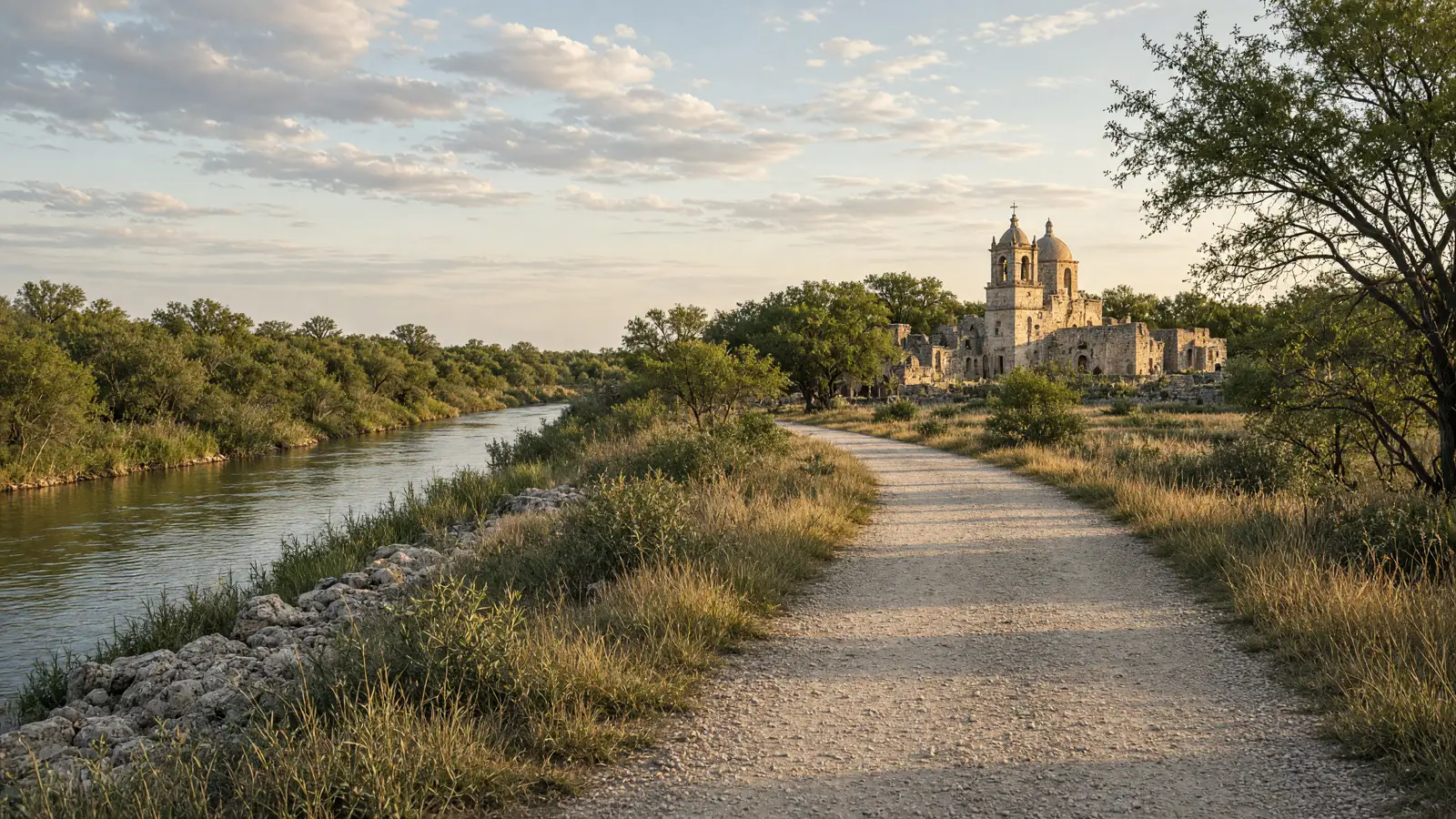 Empty outdoor trail landscape in Bexar County, Texas