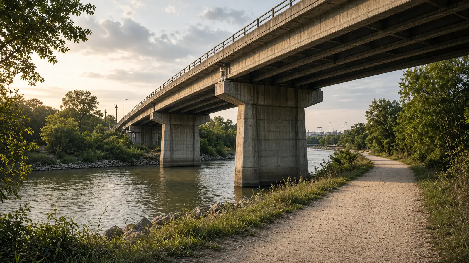 Empty outdoor trail landscape in Harris County, Texas