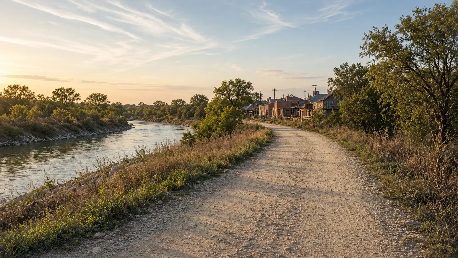 Empty outdoor trail landscape in Tarrant County, Texas