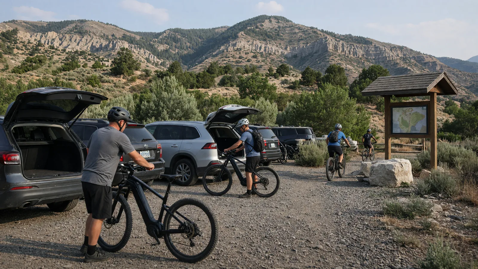 Scene in Utah County, Utah — trailhead hub