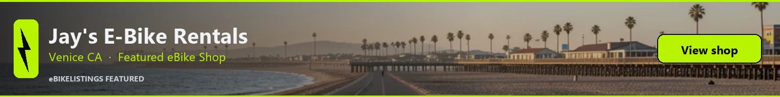 Featured local eBike shop banner: Jay's E-BIKE RENTALS