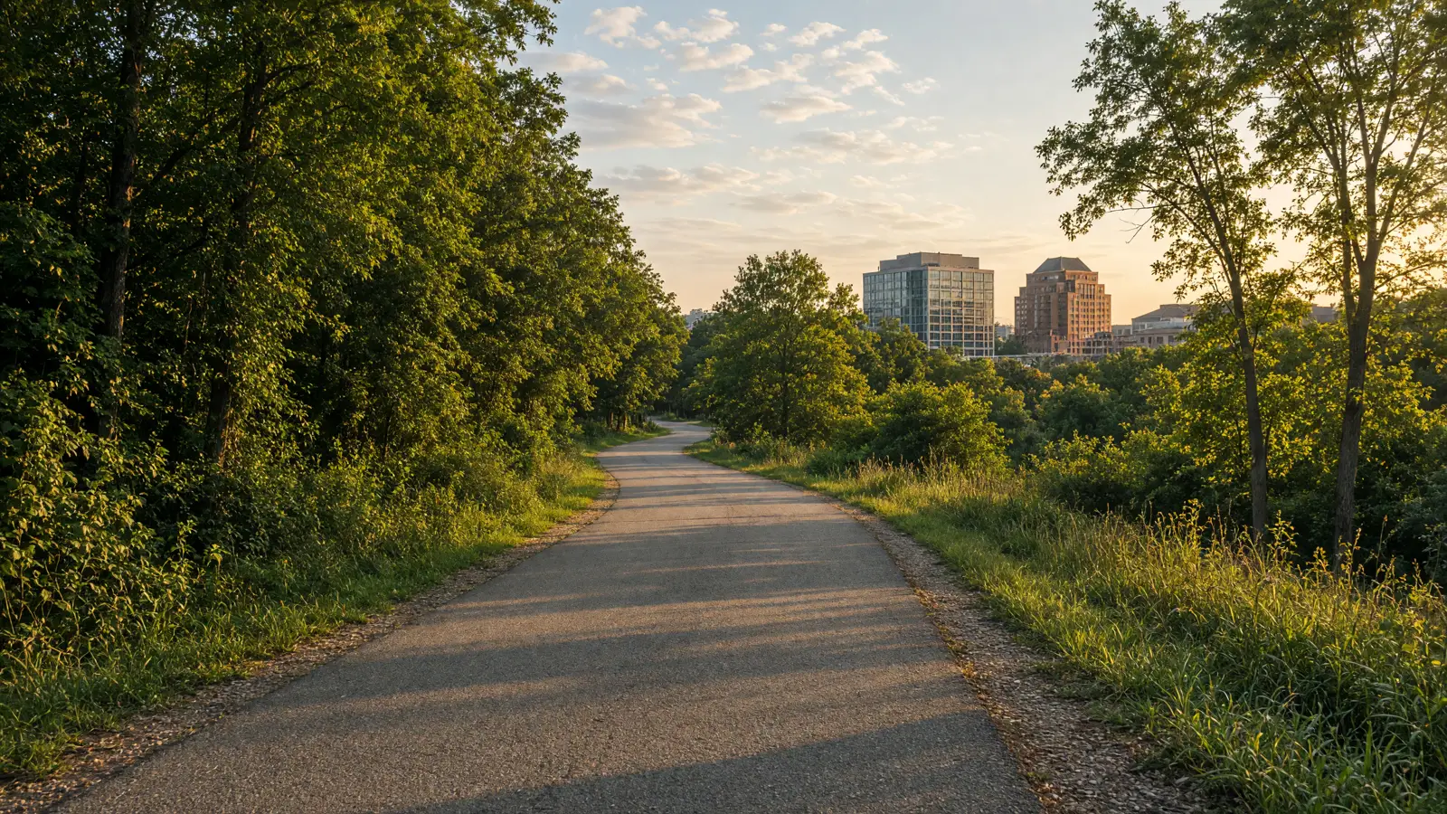 Empty outdoor trail landscape in Fairfax County, Virginia