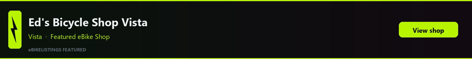 Featured local eBike shop banner: Ed's Bicycle Shop Vista