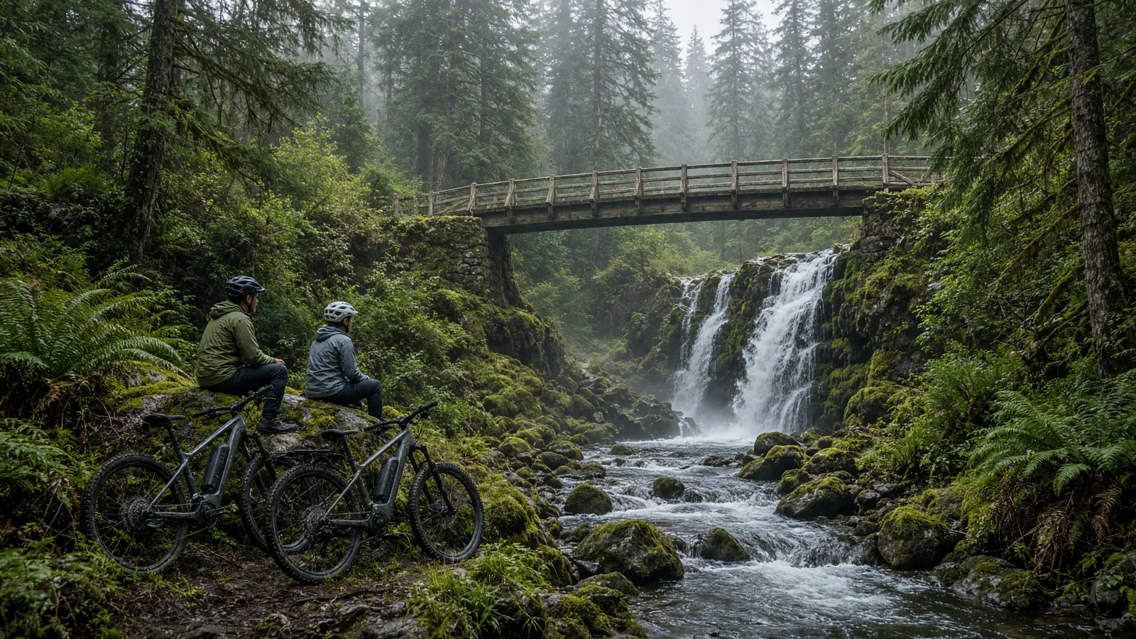 Scene in Cowlitz County, Washington — waterfall hike