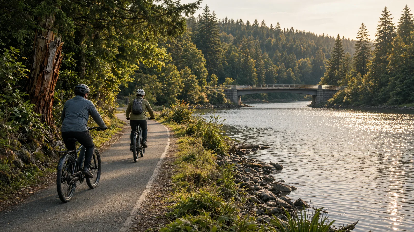 Scene in Kitsap County, Washington — lakeside ride