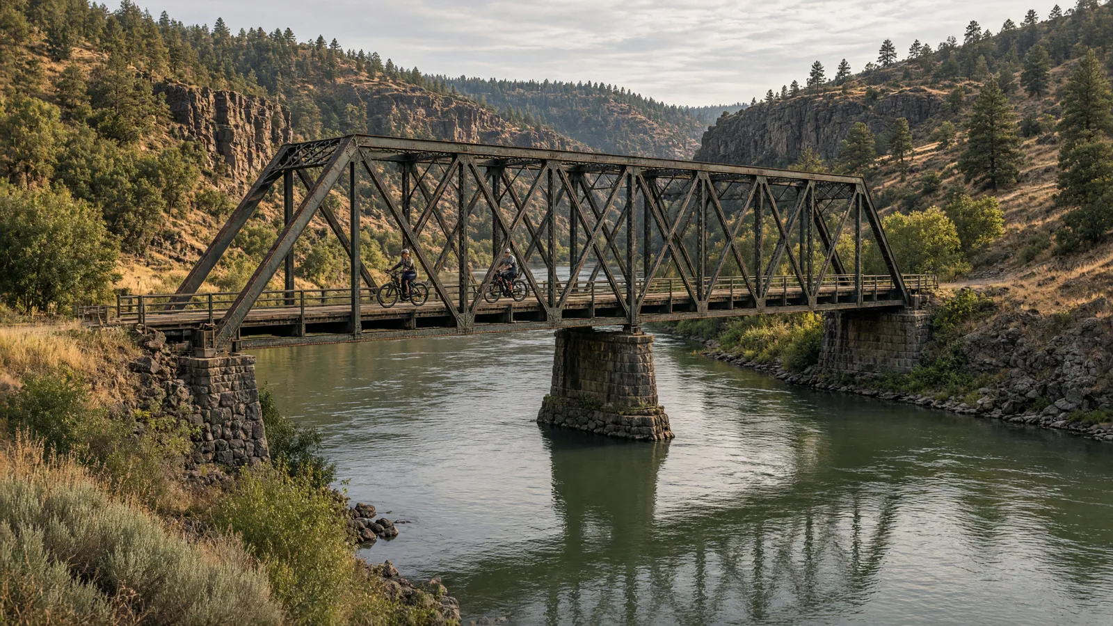 Scene in Klickitat County, Washington — bridge crossing
