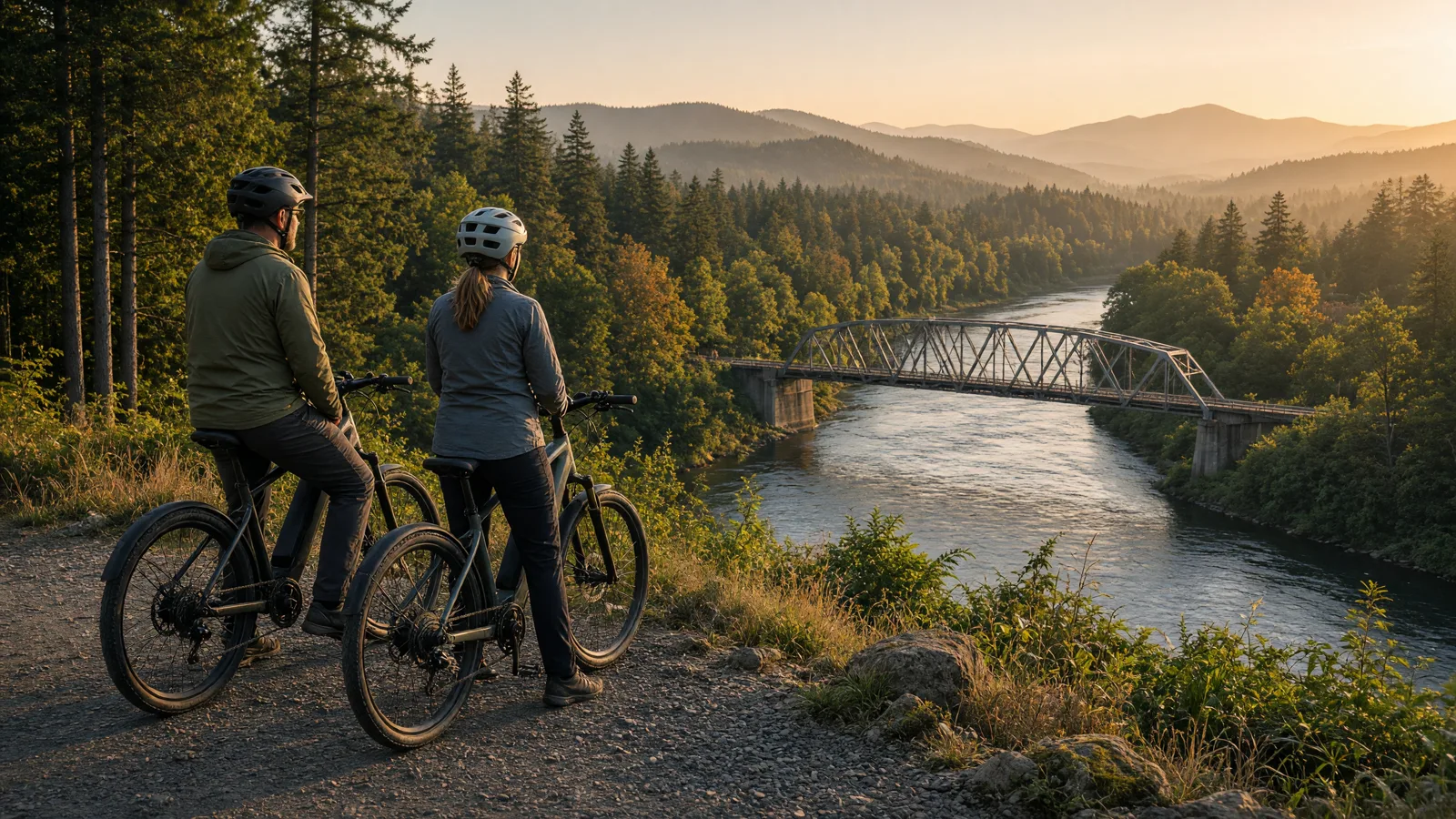 Scene in Lewis County, Washington — ebike overlook